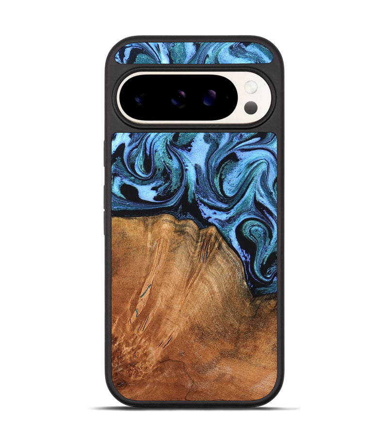 Pixel 9 Wood Phone Case - Davin (Blue, 824525)
