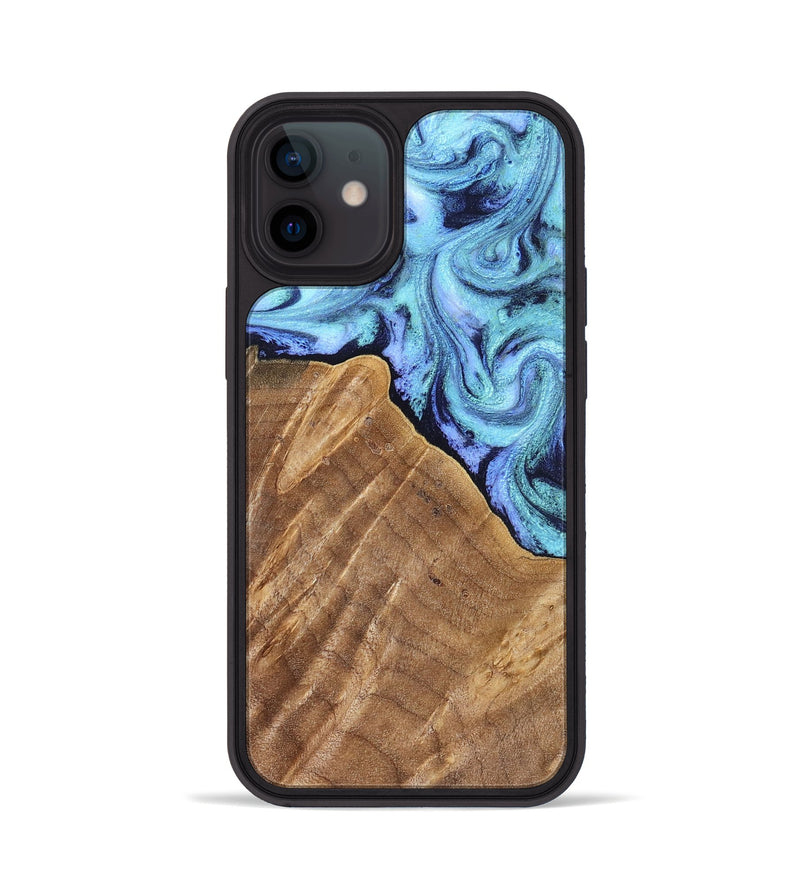 iPhone 12 Wood Phone Case - Katlin (Blue, 824526)