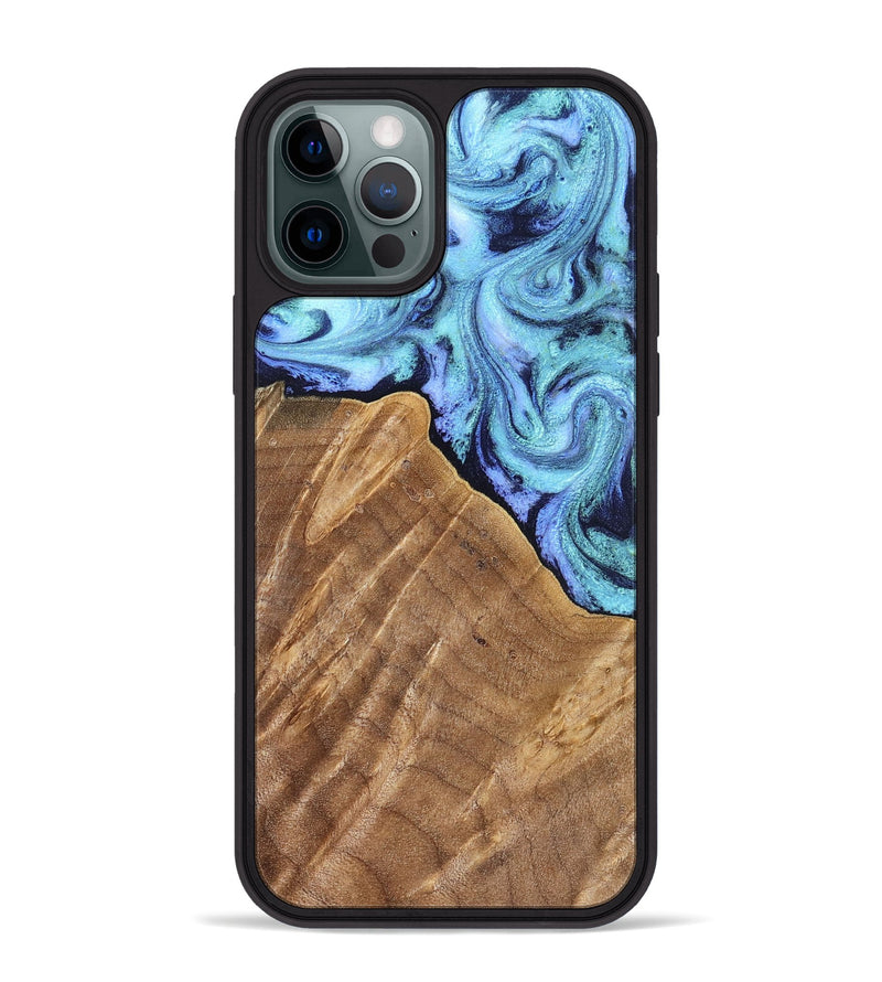 iPhone 12 Pro Max Wood Phone Case - Katlin (Blue, 824526)