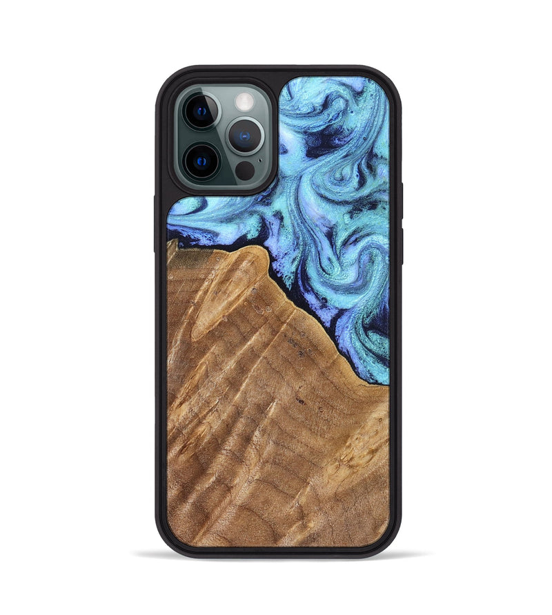 iPhone 12 Pro Wood Phone Case - Katlin (Blue, 824526)
