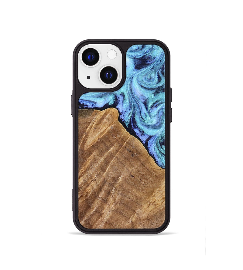 iPhone 13 mini Wood Phone Case - Katlin (Blue, 824526)