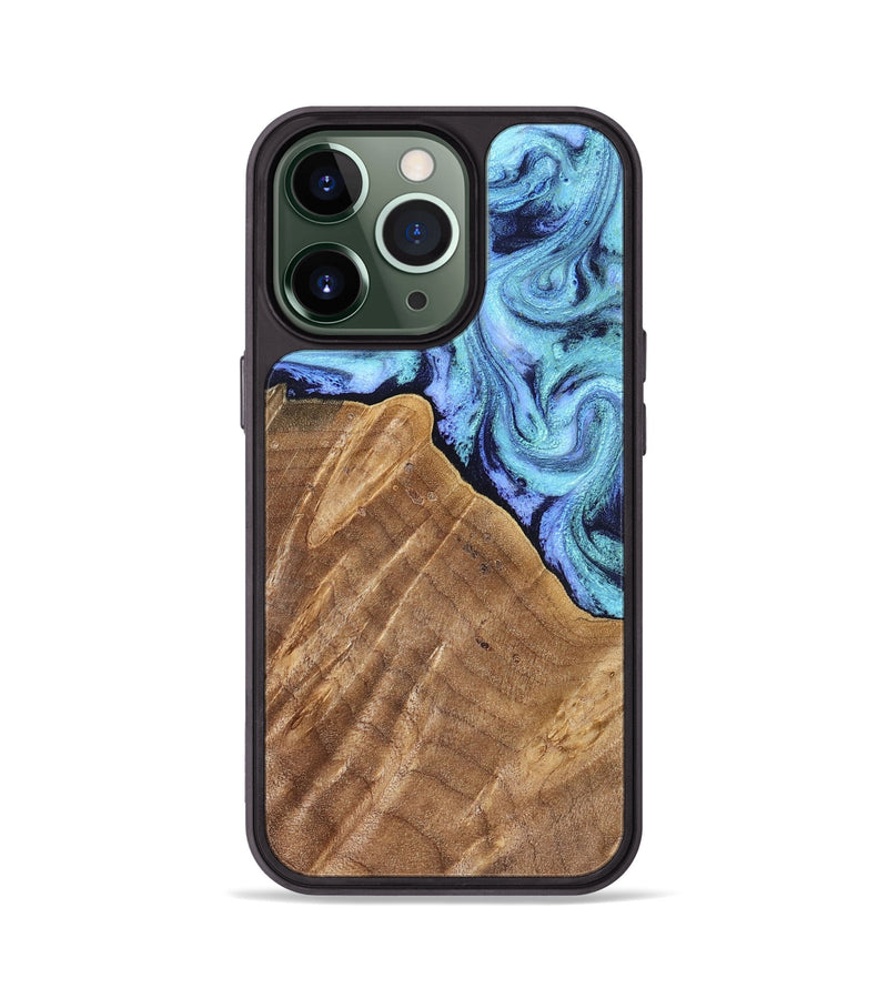 iPhone 13 Pro Wood Phone Case - Katlin (Blue, 824526)