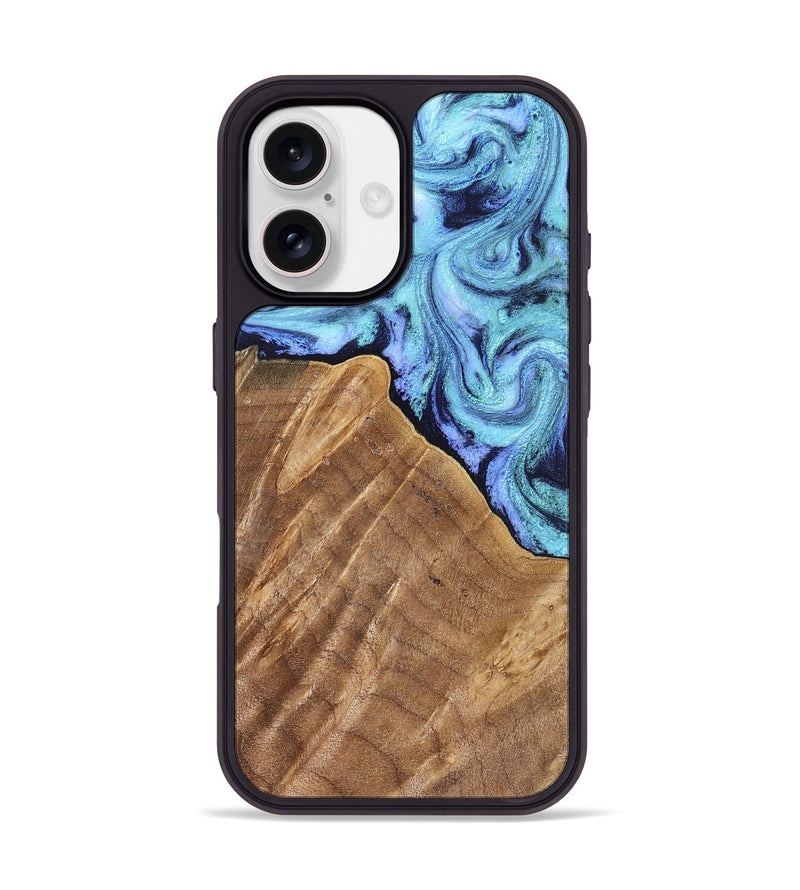 iPhone 17 Wood Phone Case - Katlin (Blue, 824526)