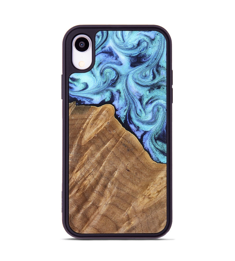 iPhone Xr Wood Phone Case - Katlin (Blue, 824526)