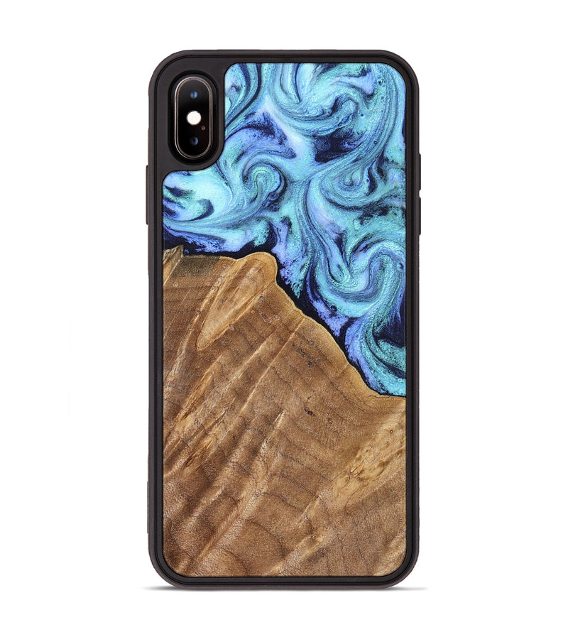 iPhone Xs Max Wood Phone Case - Katlin (Blue, 824526)