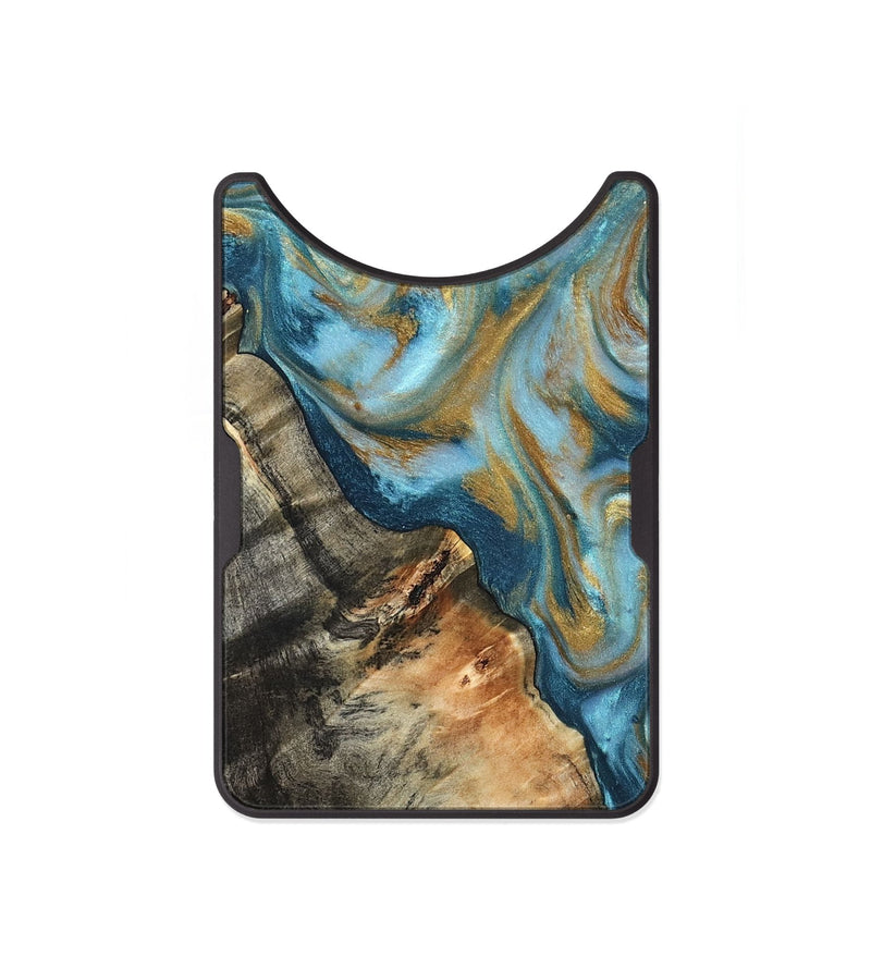 Alloy Wood Wallet - Brennen (Teal & Gold, 824548)