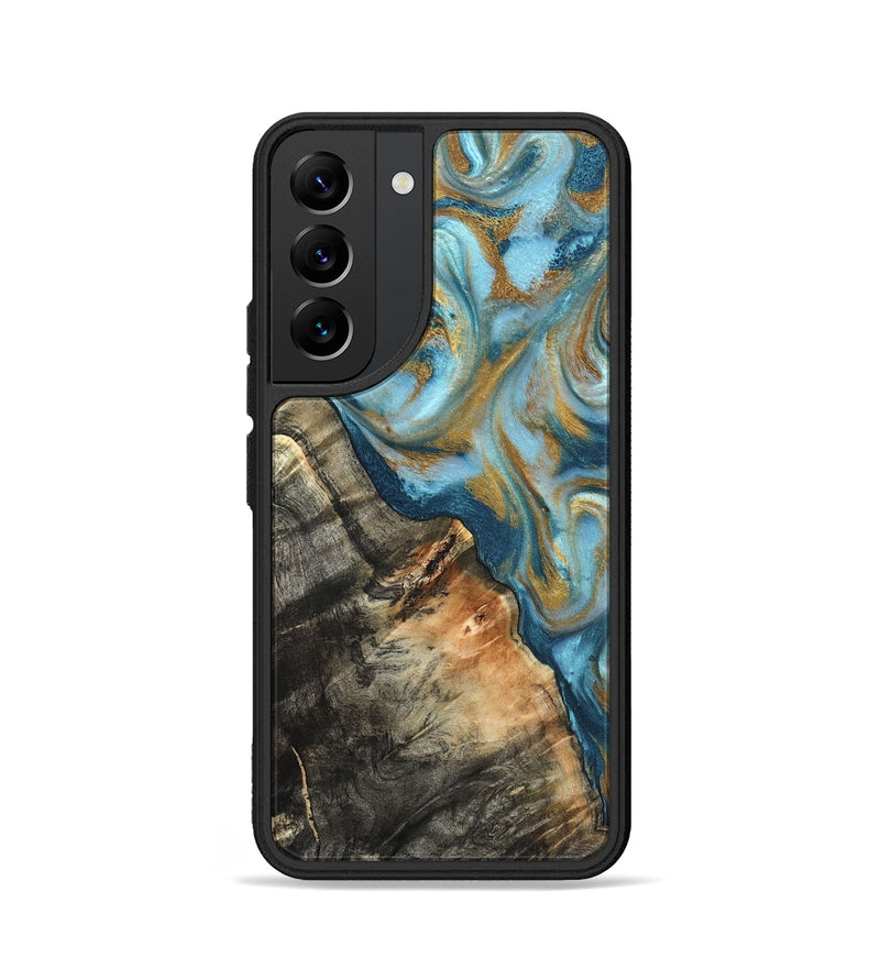 Galaxy S22 Wood Phone Case - Brennen (Teal & Gold, 824548)