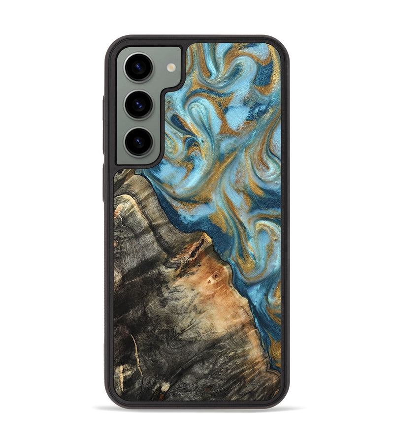 Galaxy S23 Plus Wood Phone Case - Brennen (Teal & Gold, 824548)