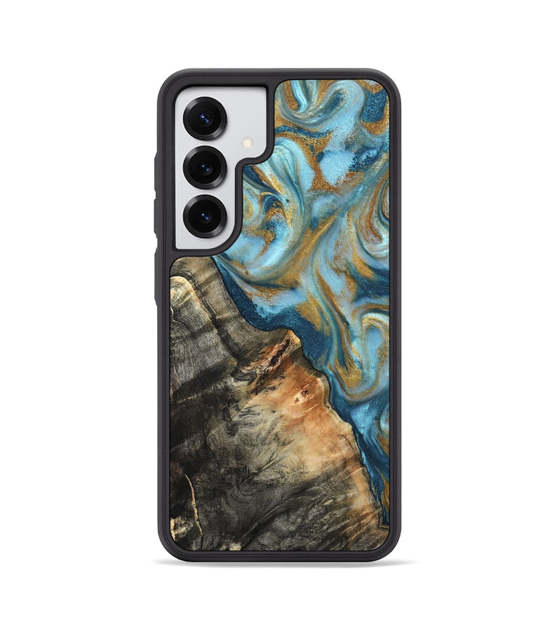 Galaxy S25 Wood Phone Case - Brennen (Teal & Gold, 824548)