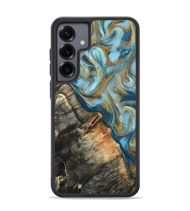 Galaxy S25 Plus Wood Phone Case - Brennen (Teal & Gold, 824548)