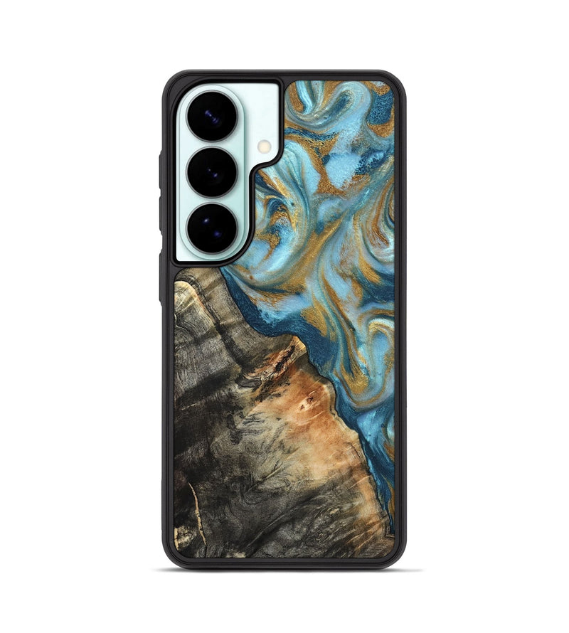 Galaxy S26 Wood Phone Case - Brennen (Teal & Gold, 824548)