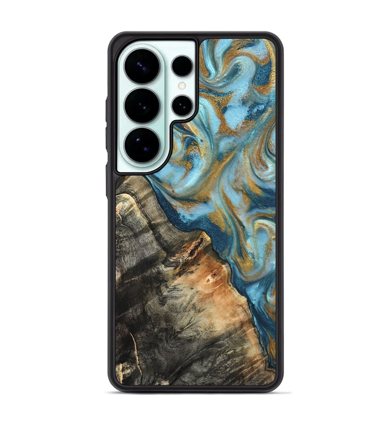 Galaxy S26 Ultra Wood Phone Case - Brennen (Teal & Gold, 824548)