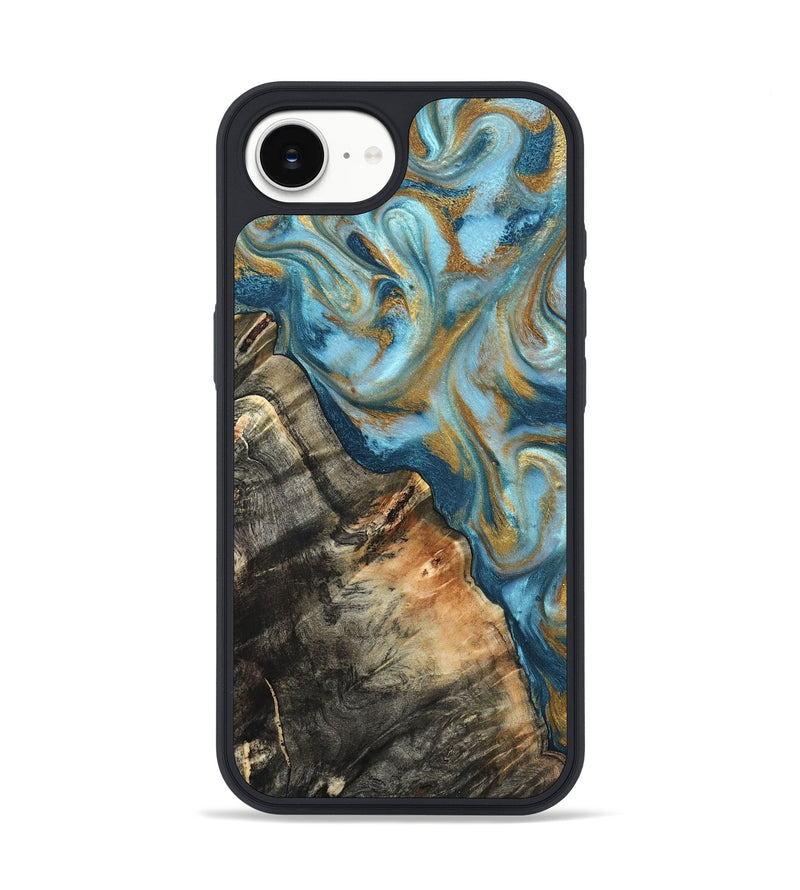 iPhone 17e Wood Phone Case - Brennen (Teal & Gold, 824548)