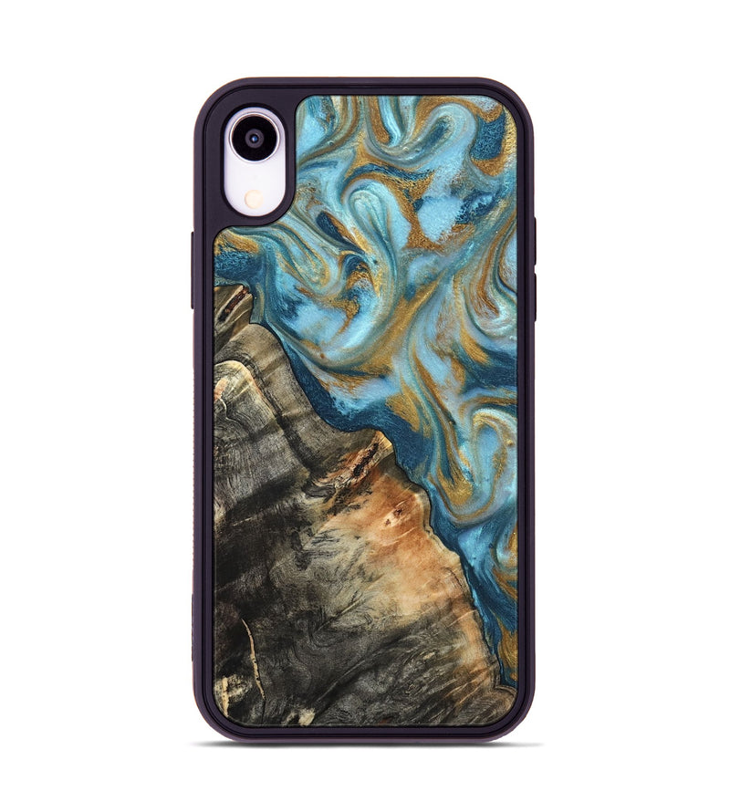 iPhone Xr Wood Phone Case - Brennen (Teal & Gold, 824548)