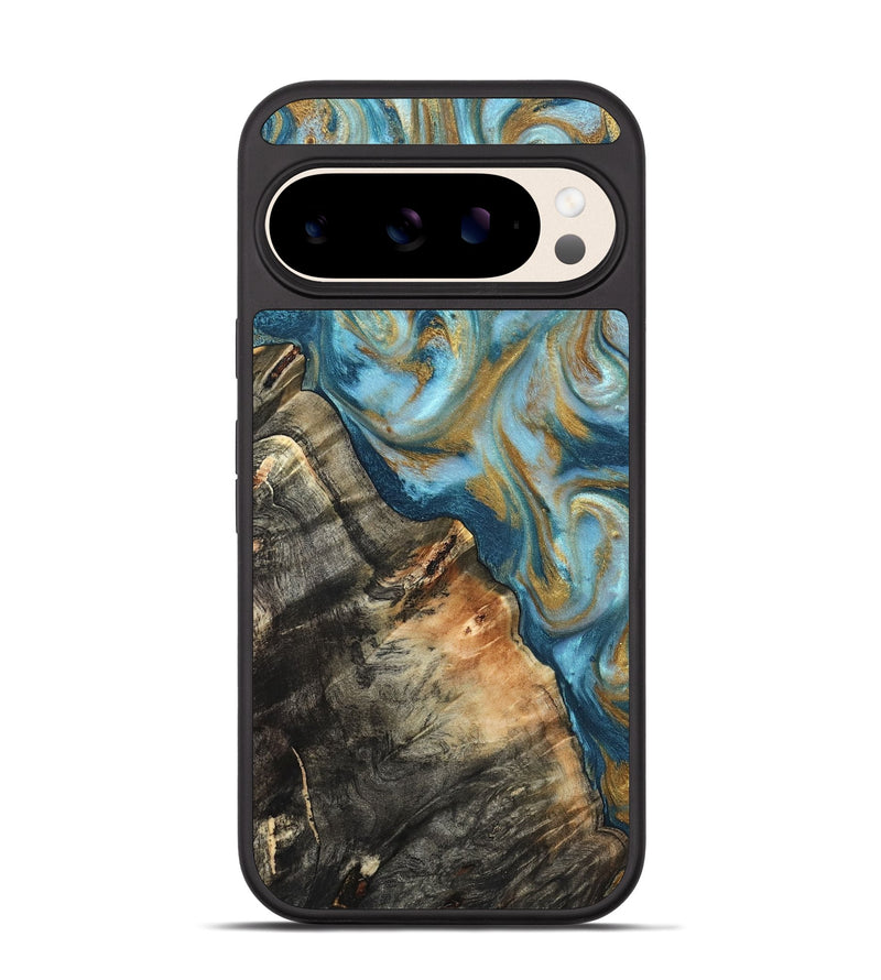 Pixel 10 Wood Phone Case - Brennen (Teal & Gold, 824548)