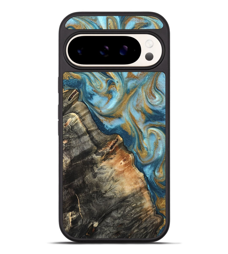 Pixel 9 Pro XL Wood Phone Case - Brennen (Teal & Gold, 824548)