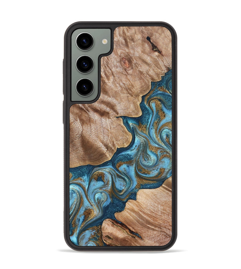Galaxy S23 Plus Wood Phone Case - Kamron (Teal & Gold, 824551)