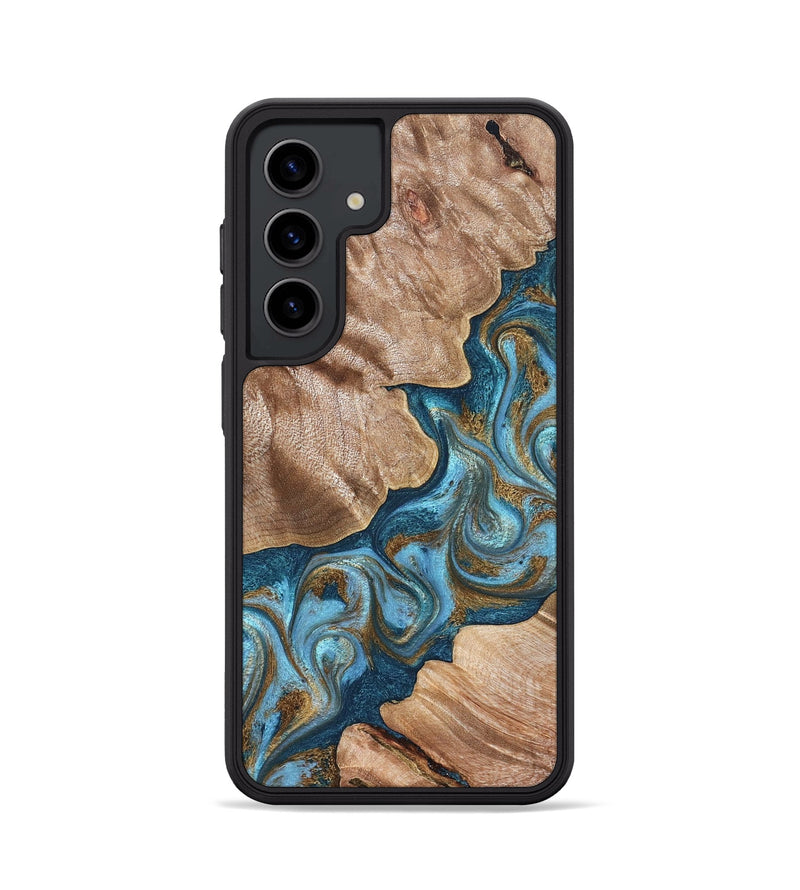 Galaxy S24 Wood Phone Case - Kamron (Teal & Gold, 824551)