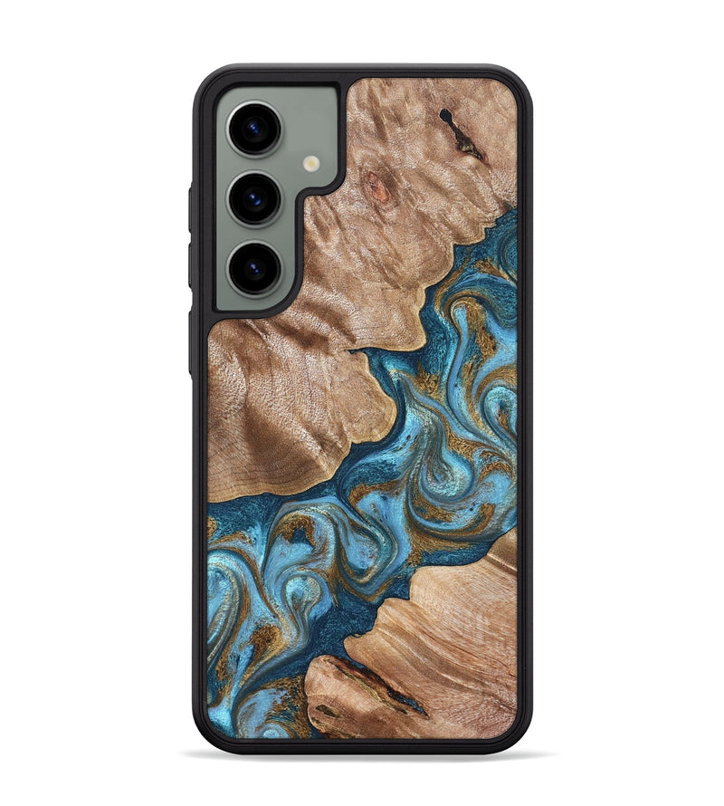 Galaxy S24 Plus Wood Phone Case - Kamron (Teal & Gold, 824551)