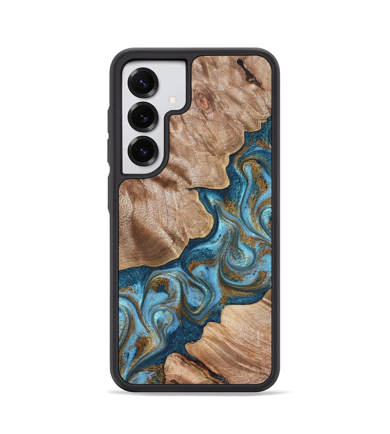 Galaxy S25 Wood Phone Case - Kamron (Teal & Gold, 824551)
