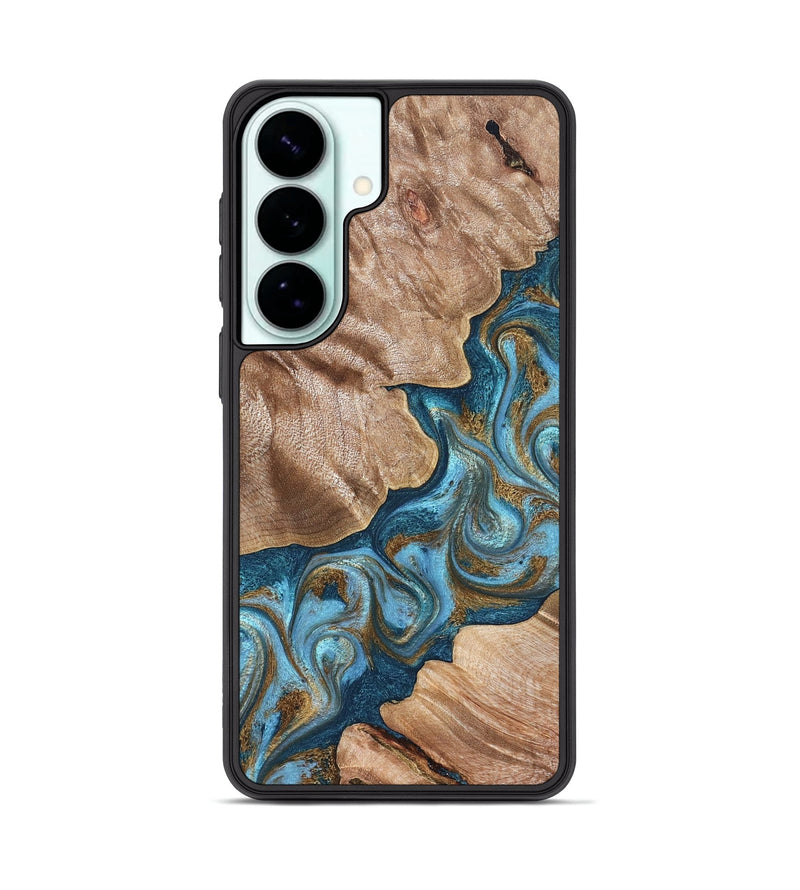 Galaxy S26 Plus Wood Phone Case - Kamron (Teal & Gold, 824551)