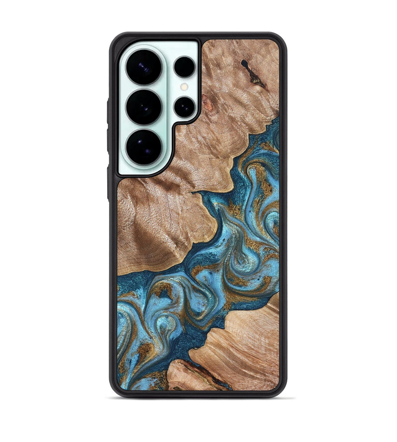 Galaxy S26 Ultra Wood Phone Case - Kamron (Teal & Gold, 824551)