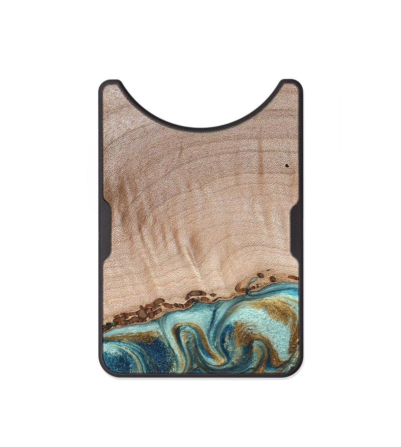Alloy Wood Wallet - Hampton (Teal & Gold, 824552)