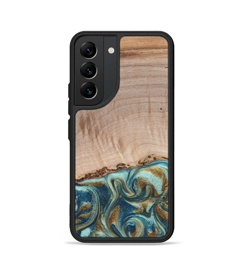 Galaxy S22 Wood Phone Case - Hampton (Teal & Gold, 824552)