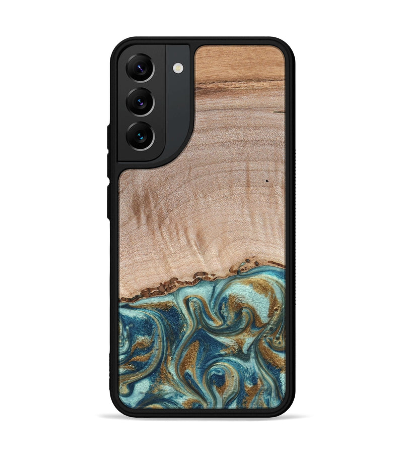 Galaxy S22 Plus Wood Phone Case - Hampton (Teal & Gold, 824552)