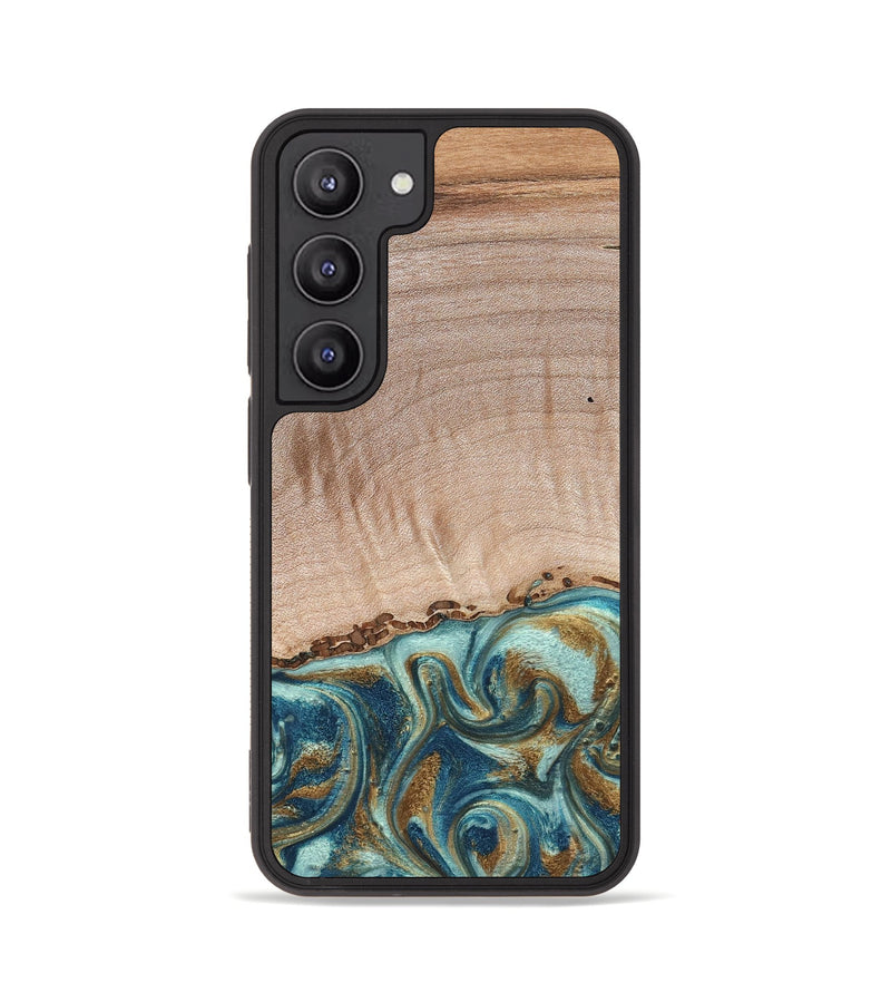 Galaxy S23 Wood Phone Case - Hampton (Teal & Gold, 824552)