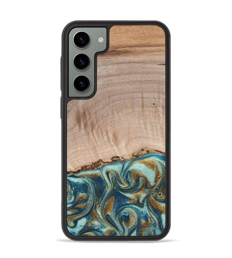 Galaxy S23 Plus Wood Phone Case - Hampton (Teal & Gold, 824552)