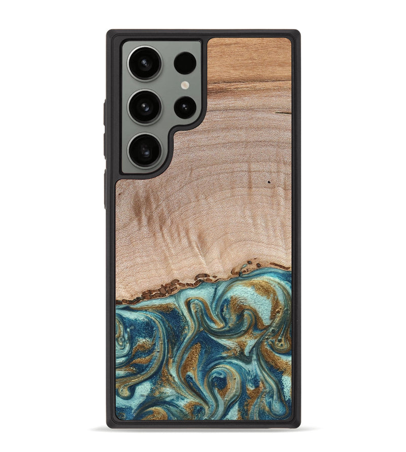 Galaxy S23 Ultra Wood Phone Case - Hampton (Teal & Gold, 824552)