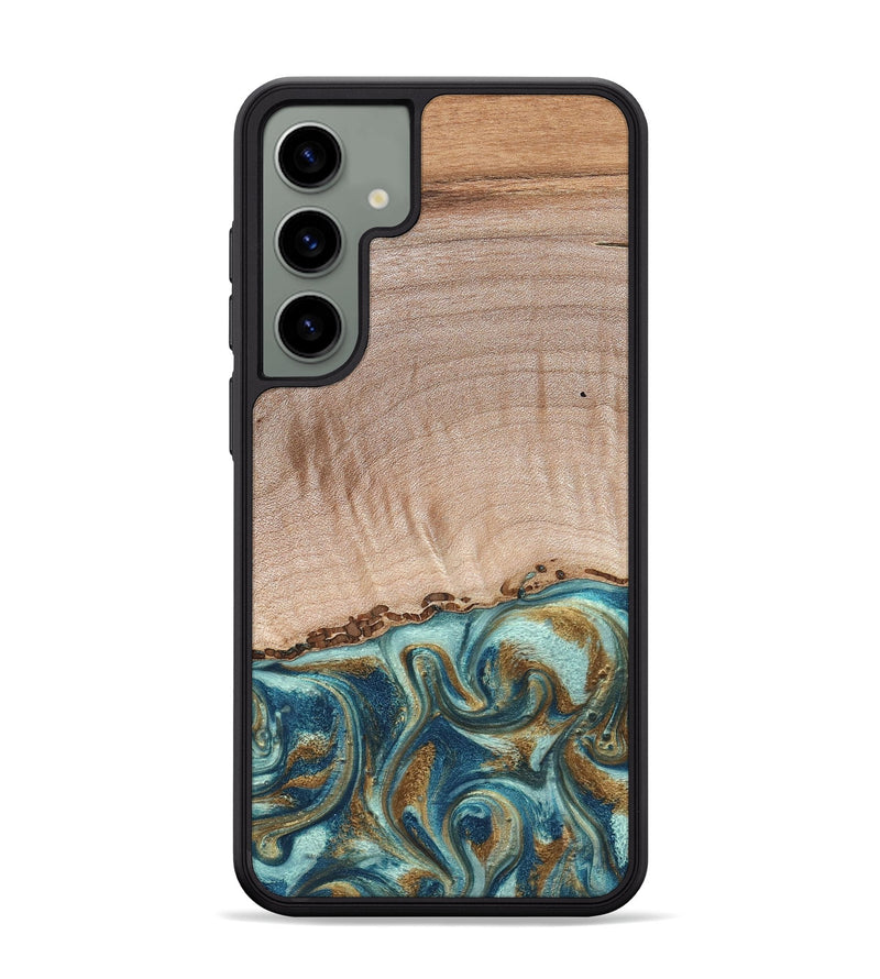 Galaxy S24 Plus Wood Phone Case - Hampton (Teal & Gold, 824552)