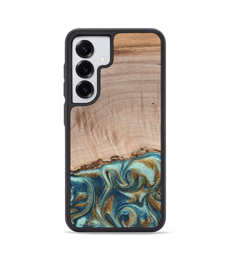 Galaxy S25 Wood Phone Case - Hampton (Teal & Gold, 824552)