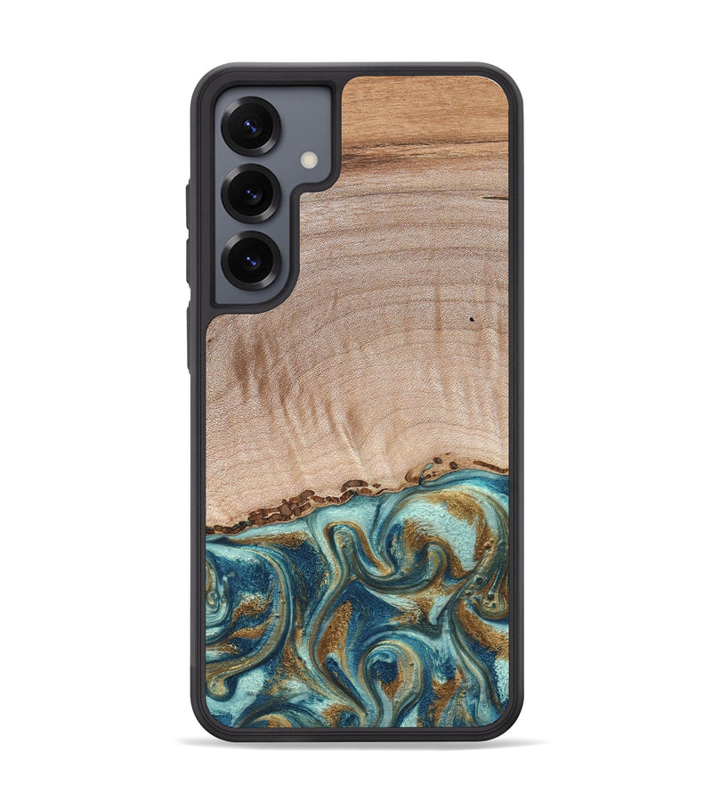 Galaxy S25 Plus Wood Phone Case - Hampton (Teal & Gold, 824552)