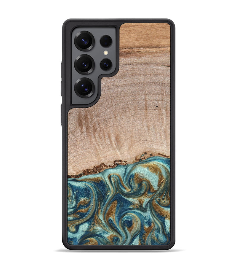 Galaxy S25 Ultra Wood Phone Case - Hampton (Teal & Gold, 824552)