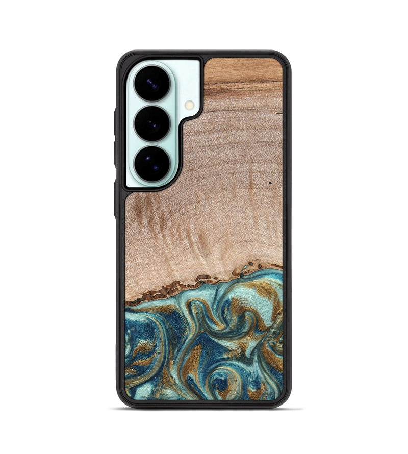 Galaxy S26 Wood Phone Case - Hampton (Teal & Gold, 824552)