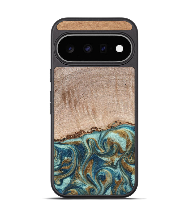 Pixel 11 Wood Phone Case - Hampton (Teal & Gold, 824552)
