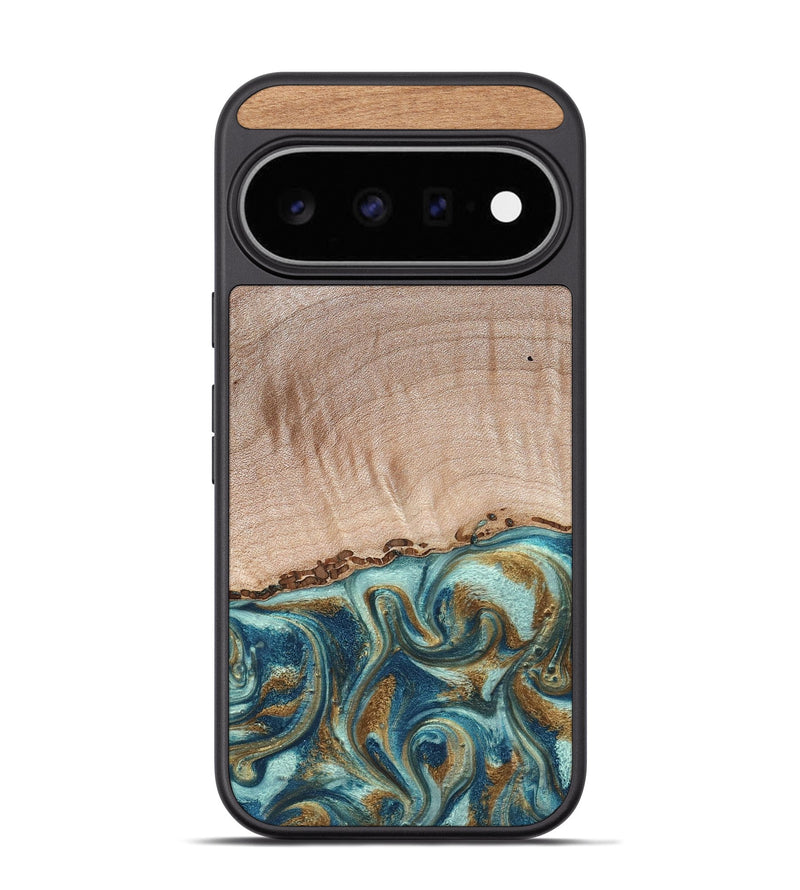 Pixel 11 Pro Wood Phone Case - Hampton (Teal & Gold, 824552)