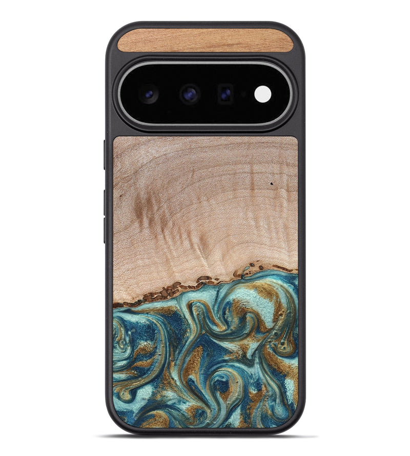 Pixel 11 Pro XL Wood Phone Case - Hampton (Teal & Gold, 824552)