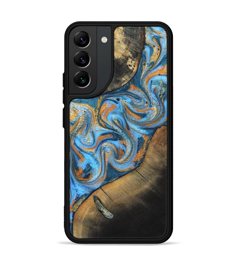 Galaxy S22 Plus Wood Phone Case - Arminta (Teal & Gold, 824553)