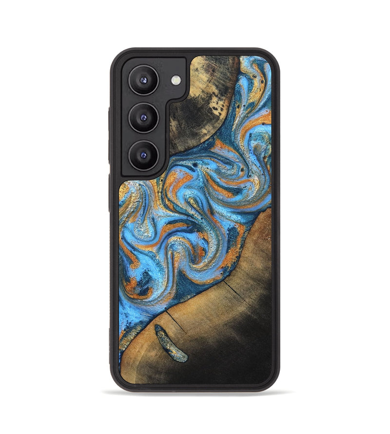 Galaxy S23 Wood Phone Case - Arminta (Teal & Gold, 824553)