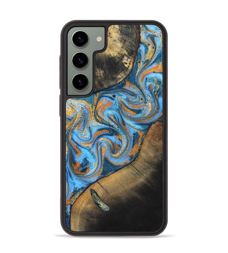 Galaxy S23 Plus Wood Phone Case - Arminta (Teal & Gold, 824553)
