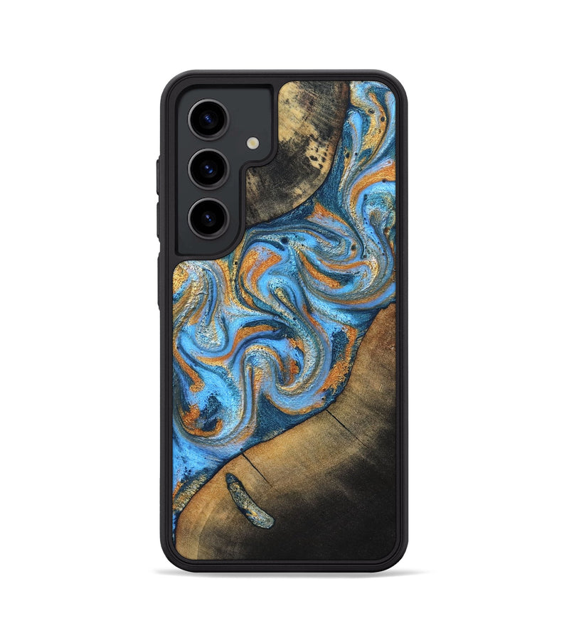 Galaxy S24 Wood Phone Case - Arminta (Teal & Gold, 824553)