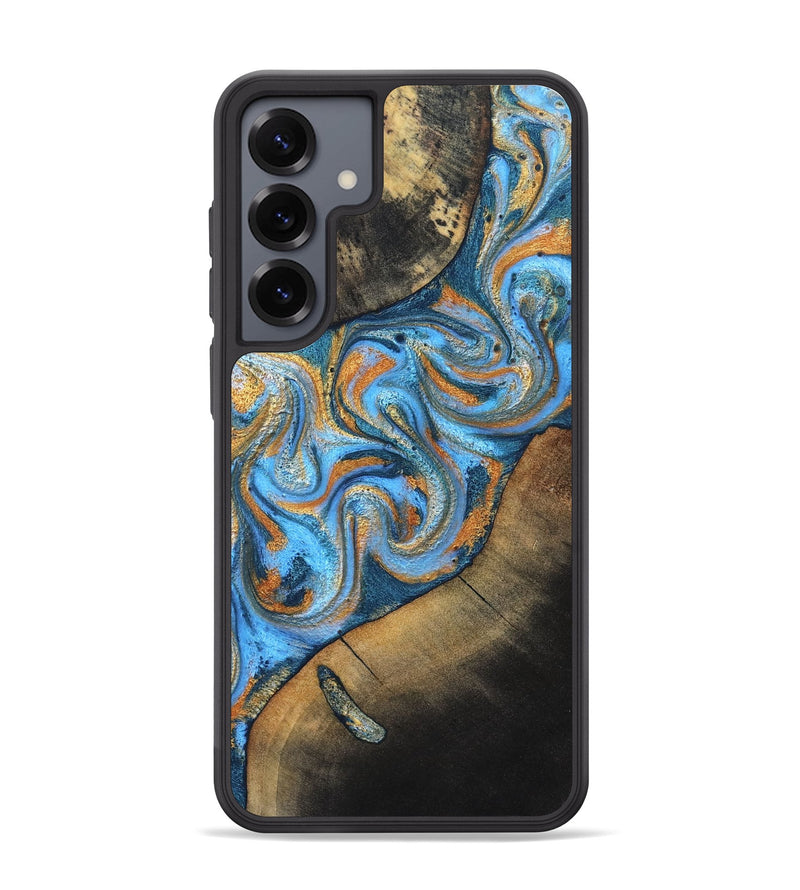 Galaxy S25 Plus Wood Phone Case - Arminta (Teal & Gold, 824553)