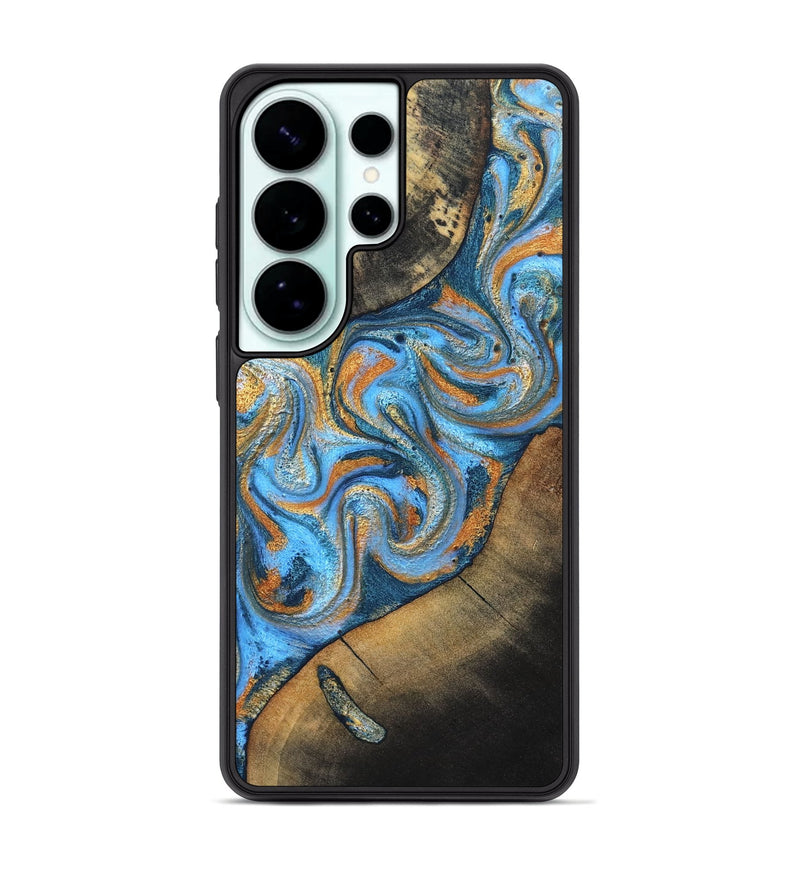Galaxy S26 Ultra Wood Phone Case - Arminta (Teal & Gold, 824553)