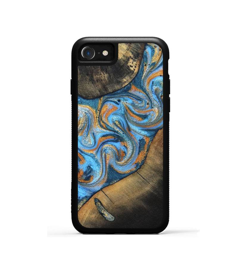 iPhone SE Wood Phone Case - Arminta (Teal & Gold, 824553)