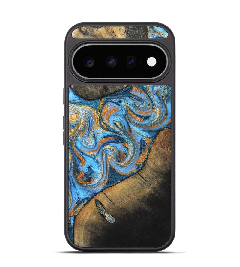 Pixel 11 Wood Phone Case - Arminta (Teal & Gold, 824553)