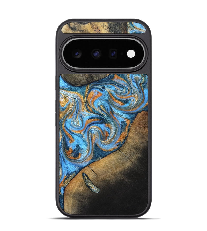 Pixel 11 Pro Wood Phone Case - Arminta (Teal & Gold, 824553)