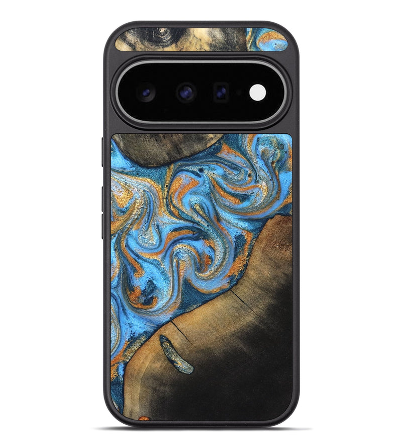 Pixel 11 Pro XL Wood Phone Case - Arminta (Teal & Gold, 824553)